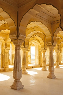 Archway Prints: Colonnaded gallery, Amber Fort, Jaipur, Rajasthan, India