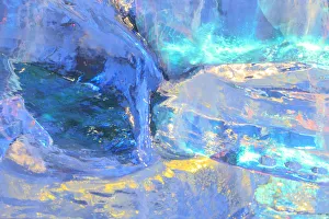 Images Dated 12th March 2016: color, patterns and textures of ice blocks near Fairbanks, Alaska, USA