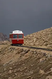 Colorado, Colorado Springs. Pikes Peak Cog Railway. Views from the train near summit