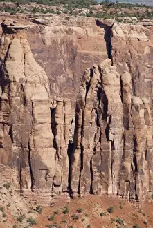 Colorado, Grand Junction, Colorado National Monument. Rim Rock Drive, typical red