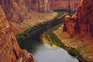 Winding Prints: Colorado River from Page, Arizona Overlook, USA