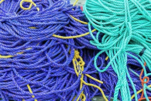 Images Dated 26th June 2024: Colored rope on dock at Fisherman's Cove, Eastern Passage, Nova Scotia, Canada
