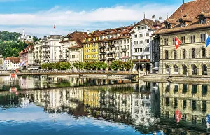 Lucerne Prints: Colorful buildings, Lucerne, Switzerland