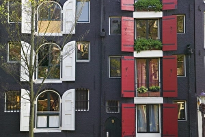 Prinsengracht Prints: Colorful buildings in Prinsengracht, Amsterdam, Netherlands