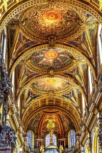 Church Of England Prints: Colorful ceiling over altar, St