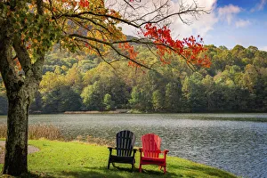 Images Dated 5th August 2021: Colorful chairs on the banks of the lake