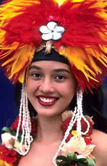 Restful Prints: Colorful dancers in Tahiti in French Polynesia in the South Pacific Rim (MR)