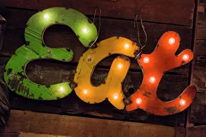 Décor Prints: Colorful Eat Antique sign, New York City, New York, USA
