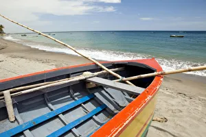 Colorful fishing boats of the village of Gouyave, Grenada