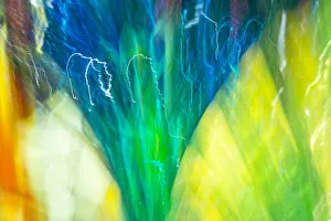 Colorful glass with blurred motion effect