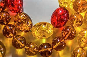Polish Prints: Colorful golden Baltic amber, Gdansk