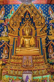 Prayer Prints: Colorful golden Buddha decorations