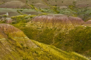 colorful hills; early autumn; Badlands Loop Road; Badlands National Park; South Dakota
