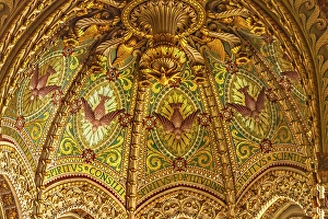 Mosaic Prints: Colorful Holy Spirit gilded painting