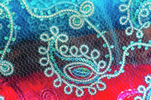 Images Dated 24th January 2024: Colorful Indian textile, Waikiki, Honolulu, Oahu, Hawaii