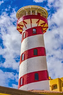 Baja Prints: Colorful lighthouse marina harbor, Cabo San Lucas, Baja Mexico
