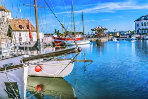 Marina Prints: Colorful marina, Inner Harbor, Honfleur