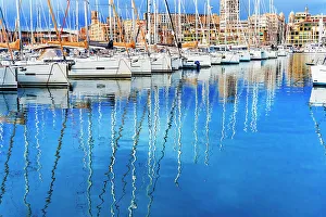 Normandy Prints: Colorful marina, Marseille, France. Second largest city in France