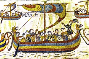 Images Dated 13th October 2022: Colorful Medieval Bayeux tapestry