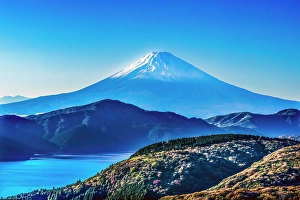 Kanagawa Prints: Colorful Mount Fuji, Hakone, Kanagawa, Japan. Last eruption 1170 AD