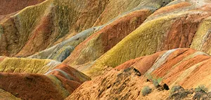 Colorful mountains in Zhangye National Geopark. Zhangye, Gansu Province, China