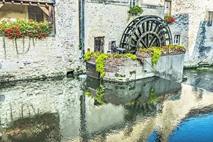 Images Dated 13th October 2022: Colorful old buildings, Aure River reflection