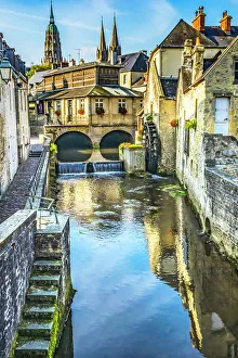Images Dated 13th October 2022: Colorful old buildings, Aure River reflection