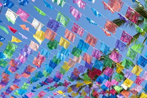 Baja California Prints: Colorful pennants on lines