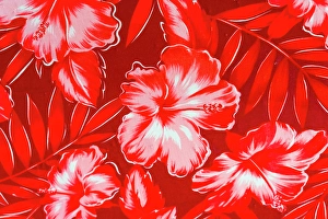 Images Dated 24th January 2024: Colorful Polynesian textile, Waikiki, Honolulu, Oahu, Hawaii