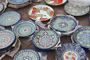 Astana Prints: Colorful porcelain plates, Astana, Kazakhstan