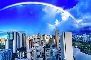 Rainbow Prints: Colorful rainbow, Honolulu, Oahu, Hawaii