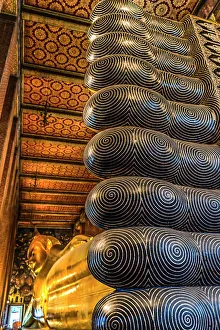 Pavilion Prints: Colorful Reclining Buddha toes