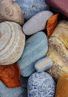 Colorful river rocks along the Middle Fork of the Flathead River in Glacier National Park