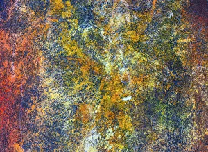 South America Prints: Colorful rusty metal plate, Santiago, Chile