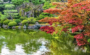 Kyoto Prints: Colorful stone bridge East Lake