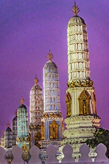 Images Dated 25th April 2024: Colorful sunset Grand Palace, Bangkok