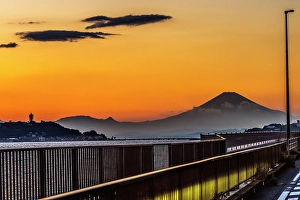 Highway Prints: Colorful sunset, Kamakura, Kanagawa, Japan