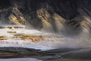 Geothermal Prints: Colorful terrace, Canary Spring, Mammoth Hot Springs, Yellowstone National Park, Wyoming