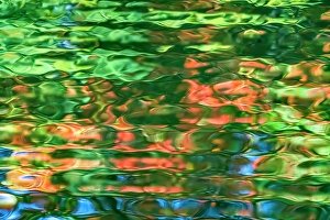 Images Dated 26th November 2023: Colorful water reflection abstract