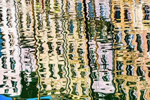 Marina Prints: Colorful Waterfront reflection