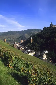 Bacharach Prints: Colorful Wine Vineyards On the Beautiful Rhine River Bacharach Germany
