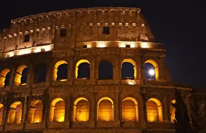 Old Fashioned Prints: Colosseum Moon in the Window Close Up Details Rome Italy Built by Vespacian Resubmit--In