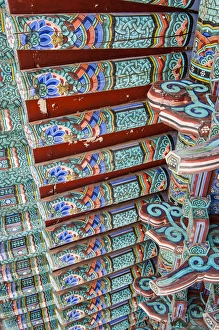 Images Dated 24th May 2011: Coloured wooden roof in the Bulguksa temple, Unesco world heritage sight Gyeongju