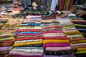 Mall Prints: Colourful headscarves on display, Bedesten (Ottoman shopping mall), Urfa (Sanliurfa)