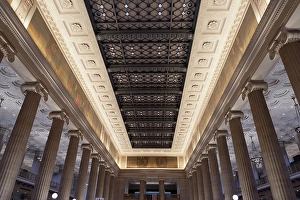 Financial District Prints: Columns and ornate ceiling of Wintrust Grand Banking Hall on LaSalle Street in Chicago's Loop