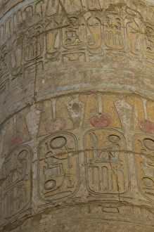 Images Dated 18th October 2005: Columns with the visual art work Temple of Karnak, Egypt