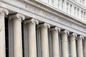 Financial District Prints: Columns of Wintrust Bank on LaSalle Street in Chicago's Loop