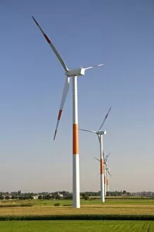 Commercial power generating windmills in northern Belgium south of Rotterdam, Holland