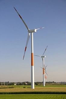 Images Dated 5th August 2007: Commercial power generating windmills in northern Belgium south of Rotterdam, Holland