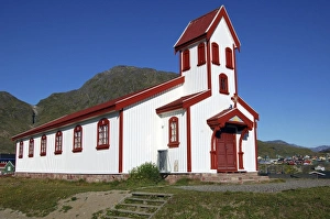 Lynn Seldon Prints: Community church, Narsaq, Greenland